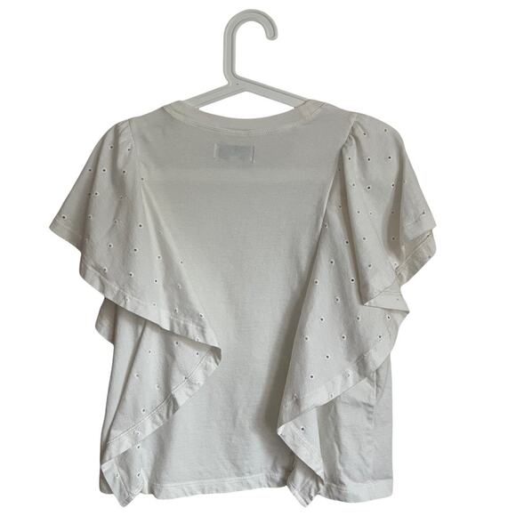 Madewell Flutter Sleeve Top in White Size S - Picture 7 of 10
